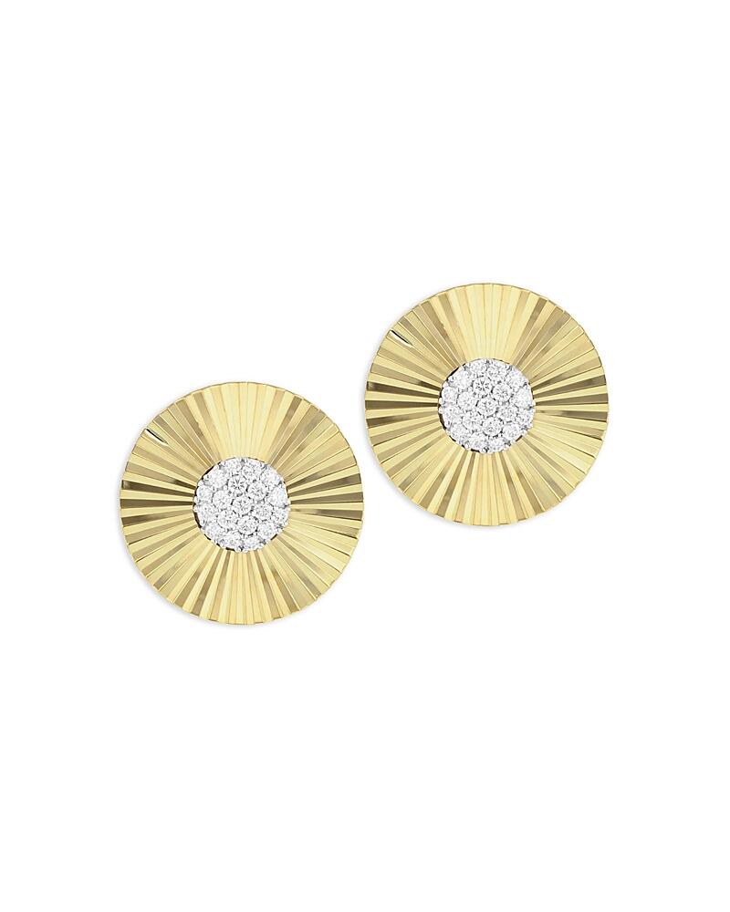 Phillips House 14K Yellow Gold & Rhodium Diamond Pave Aura Large Stud Earrings Cover