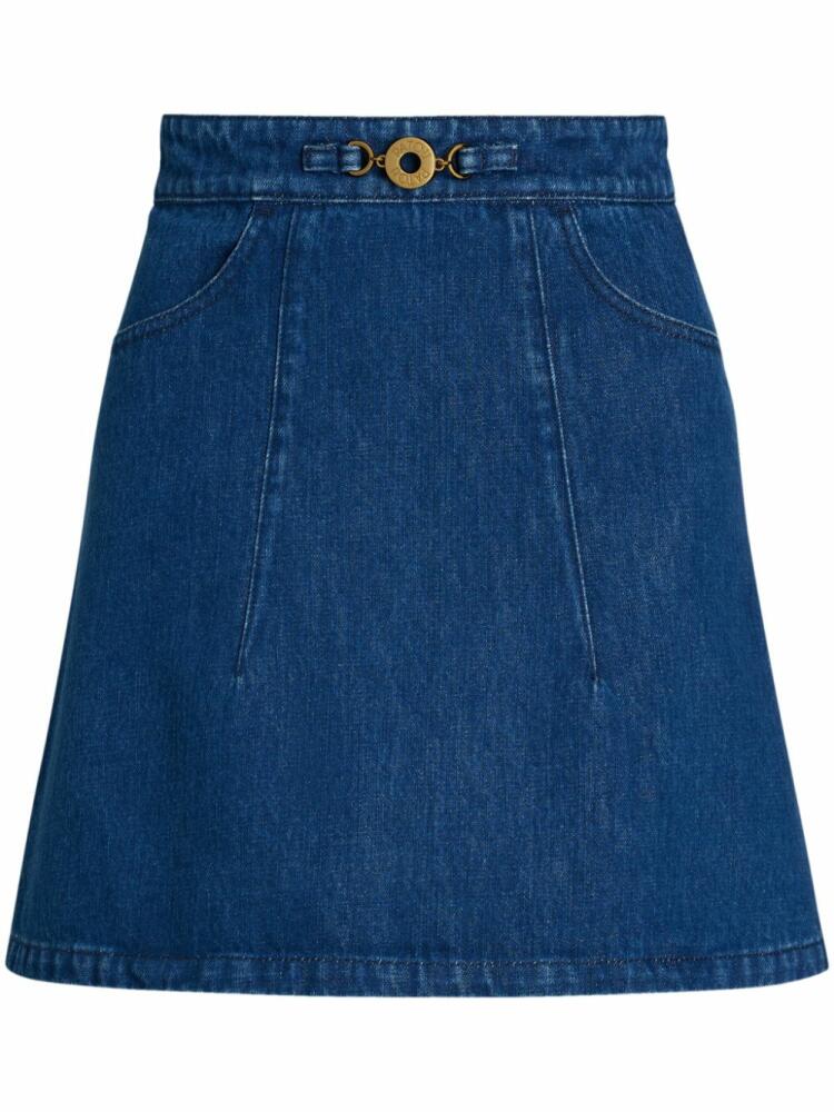 Patou organic-denim A-line mini skirt - Blue Cover