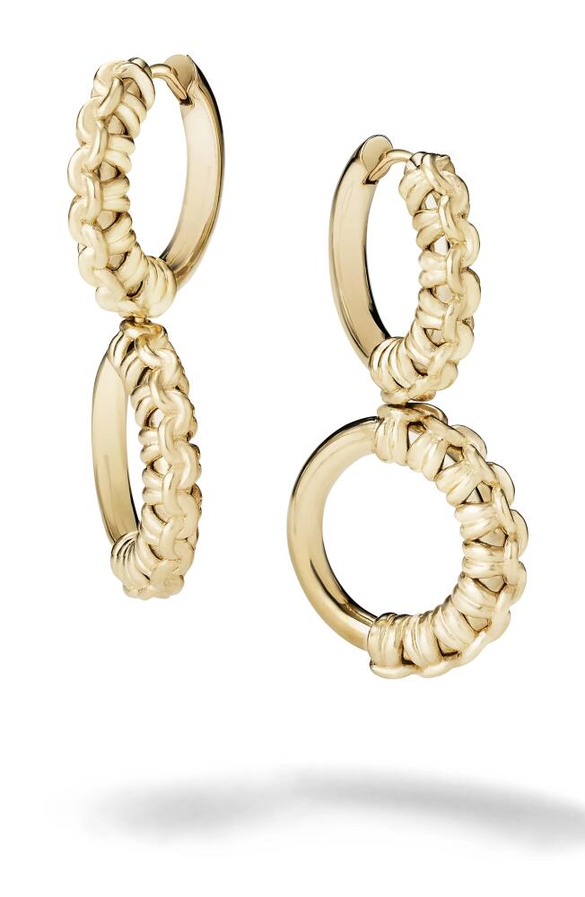 Cast The Knot Drop Hoop Earrings in Gold Cover