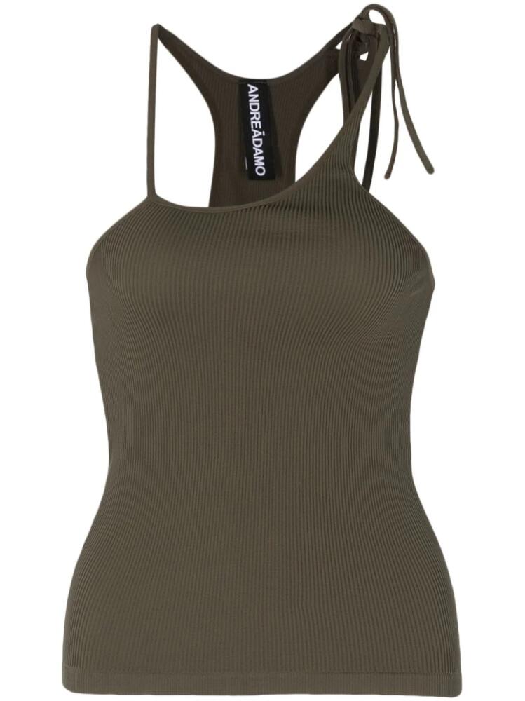 ANDREĀDAMO asymmetric ribbed tank top - Green Cover