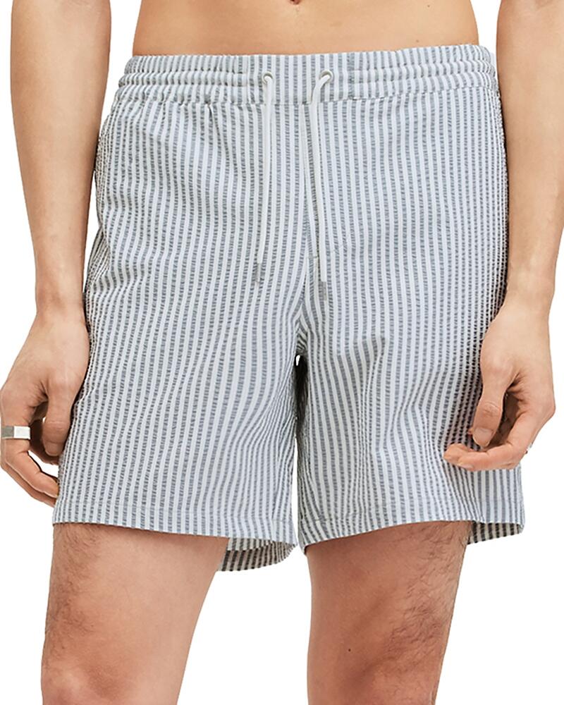 Allsaints Warden Seersucker Striped Regular Fit Swim Trunks Cover