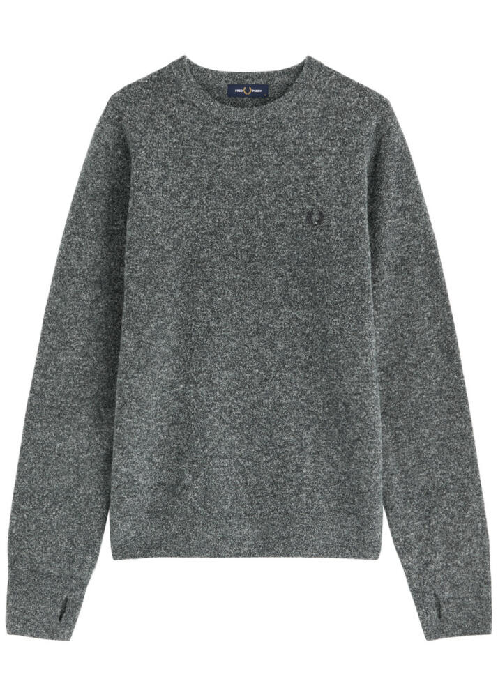 Fred Perry Bouclé Knitted Jumper - Grey Cover