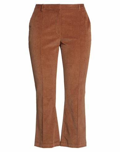 Emma & Gaia Woman Pants Tan Cotton, Elastane Cover