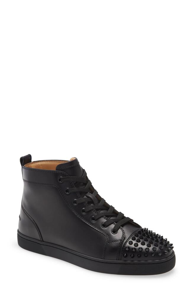 Christian Louboutin Lou Spikes High Top Sneaker in Black Cover