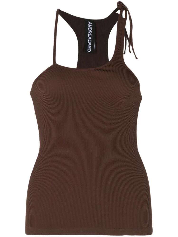 ANDREĀDAMO asymmetric ribbed tank top - Brown Cover