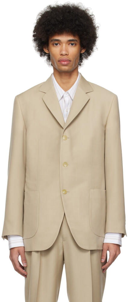 AURALEE Taupe Single-Breasted Blazer Cover