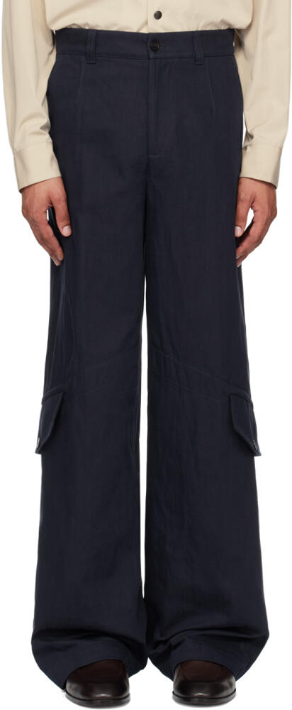 Dries Van Noten Navy Loose-Fit Cargo Pants Cover