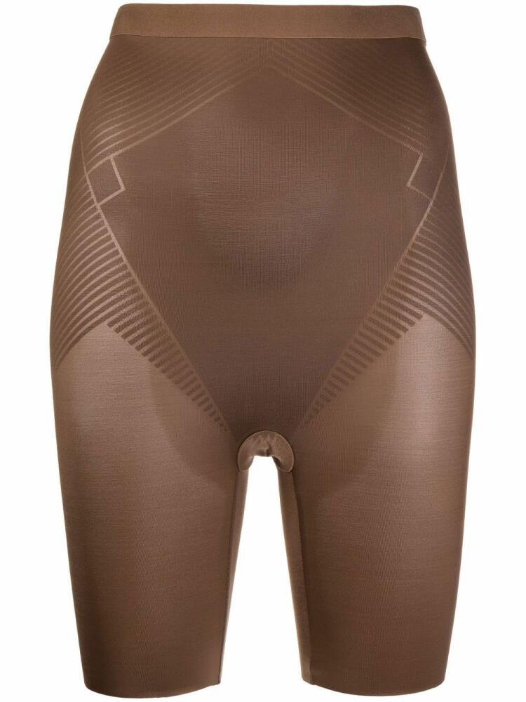 SPANX Thinstincts® high-waist mid-thigh shorts - Brown Cover