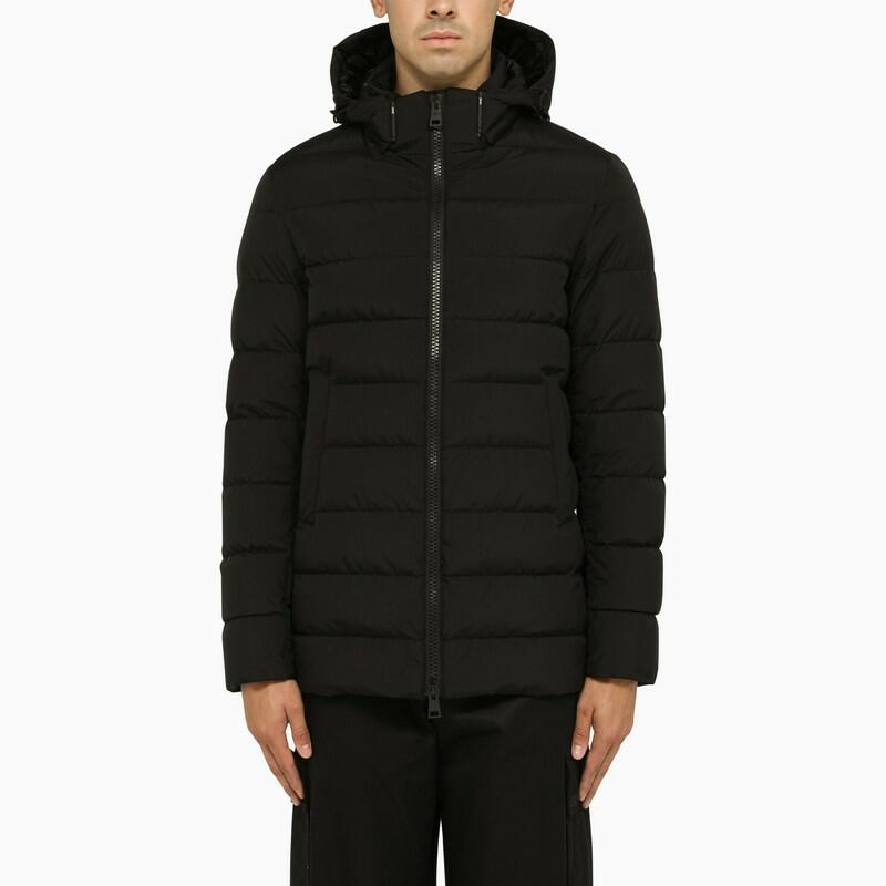 HERNO Black quilted nylon down jacket Cover