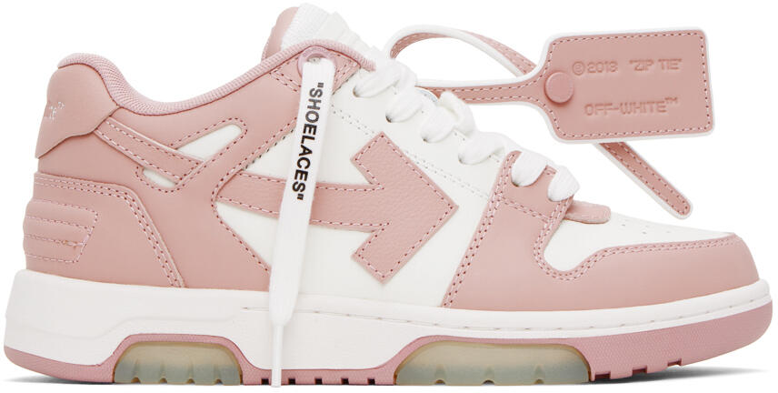 Off-White Pink & White Out Of Office Sneakers Cover