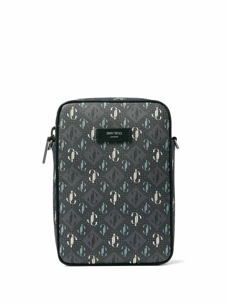 Jimmy Choo Kimi monogram-jacquard camera bag - Grey Cover