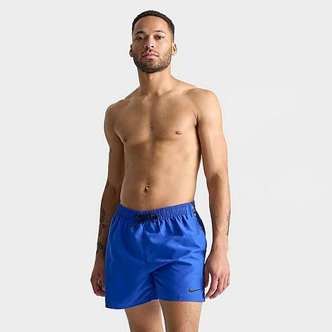 Nike Men's Swim Tape Logo 5" Volley Shorts in Blue/Game Royal Cover