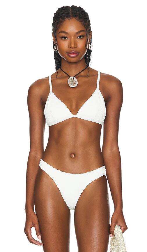 Good American Perfect Fit Bikini Top in White Cover