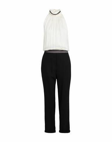 Brunello Cucinelli Woman Jumpsuit Off white Silk, Virgin Wool, Synthetic fibers, Brass Cover