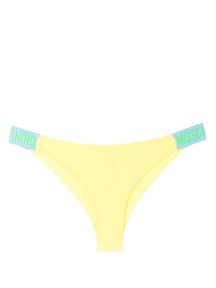 Moschino Brazilian-style logo-print bikini bottom - Yellow Cover