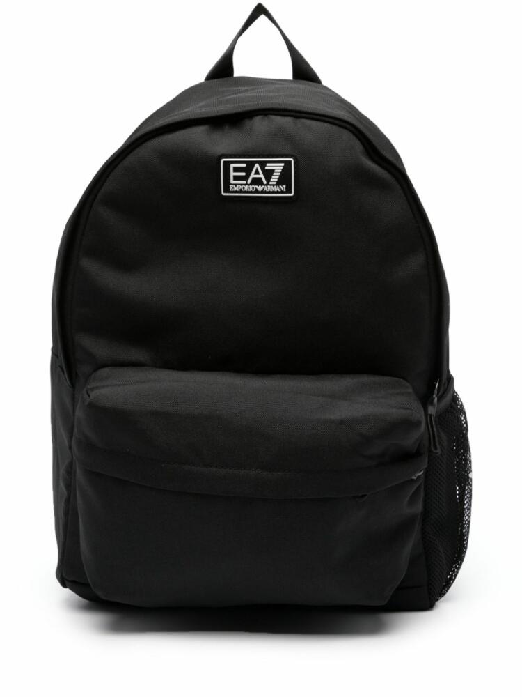 EA7 Sports logo-appliqué backpack - Black Cover