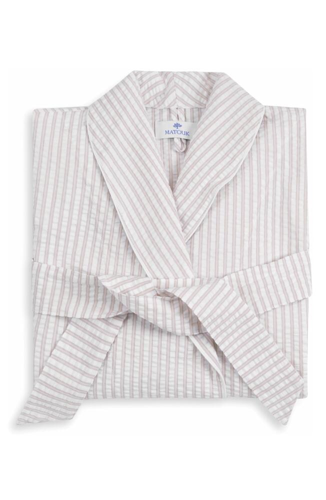 Matouk Matteo Stripe Robe in Natural Cover