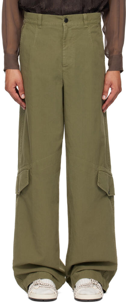 Dries Van Noten Khaki Loose-Fit Cargo pants Cover