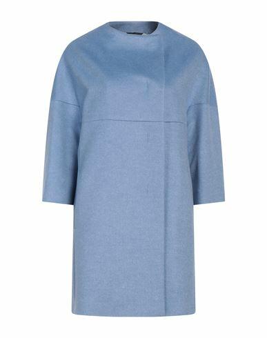 Cinzia Rocca Woman Coat Light blue Virgin Wool, Silk Cover