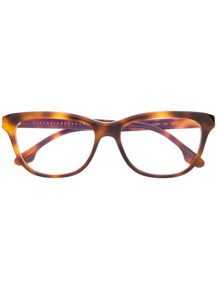 Victoria Beckham Eyewear rectangular tortoiseshell glasses - Brown Cover