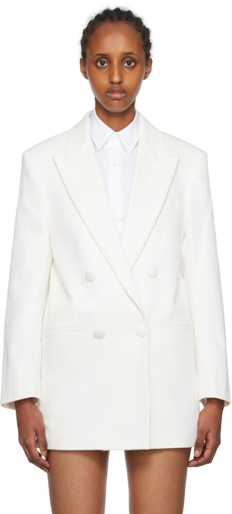 AMI Paris White Double-Breasted Blazer Cover