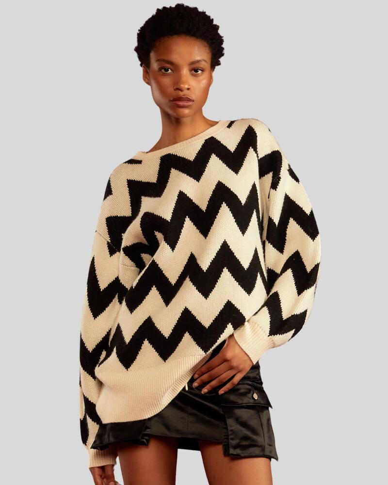 Cynthia Rowley Chunky Chevron Sweater in White Cover