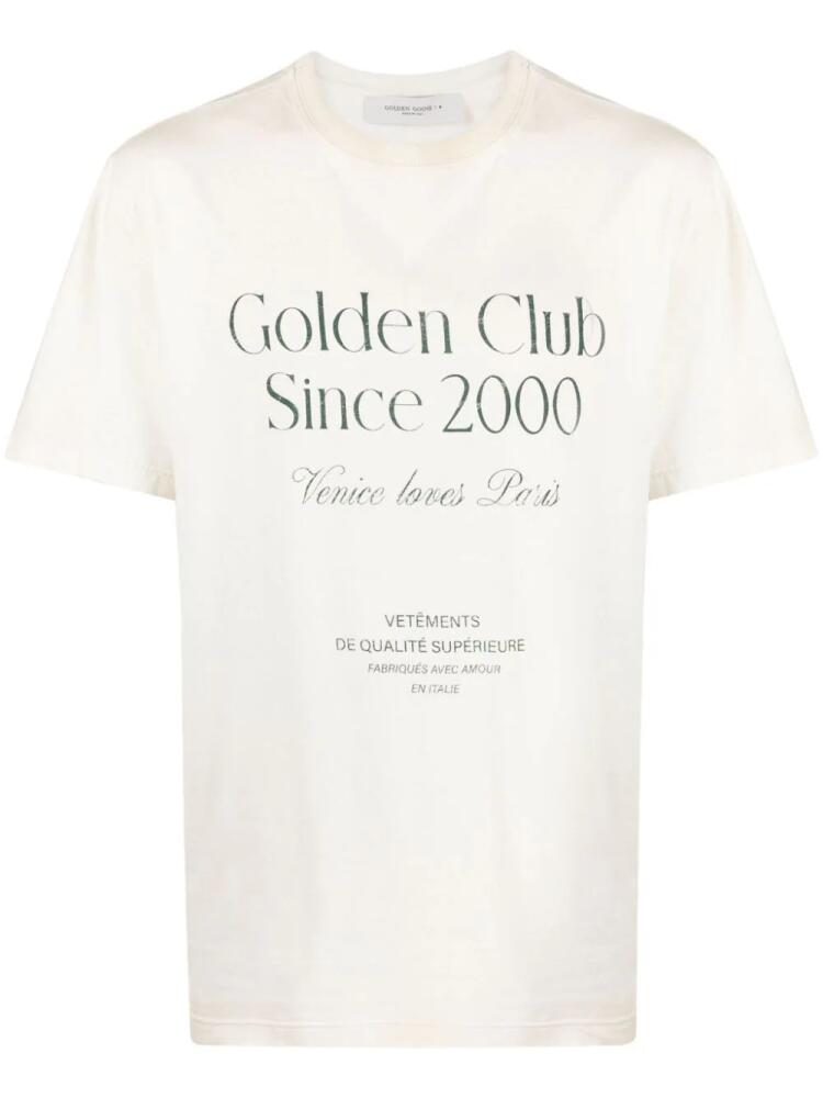 Golden Goose slogan-print cotton T-shirt - Neutrals Cover