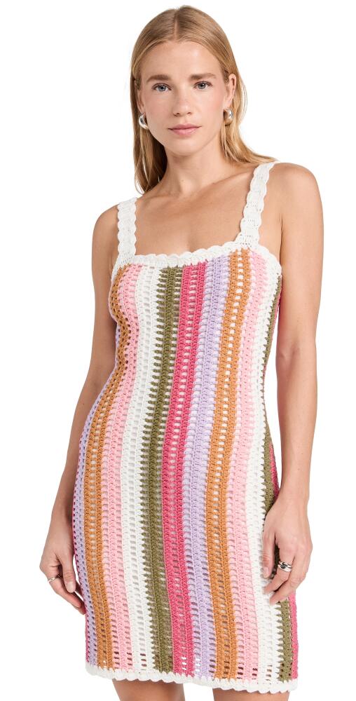 MINKPINK Lito Stripe Crochet Mini Dress Multi Stripe Cover