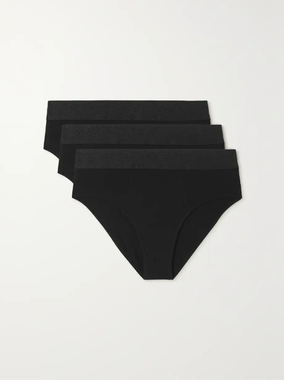 CDLP - + Net Sustain High Brief Set Of Three Tencel Lyocell-blend Briefs - Black Cover