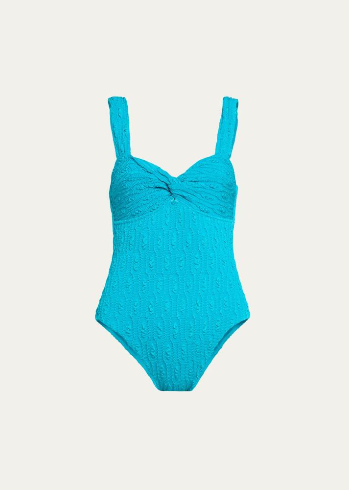 SIMKHAI Nessa Twist-Front One-Piece Swimsuit Cover