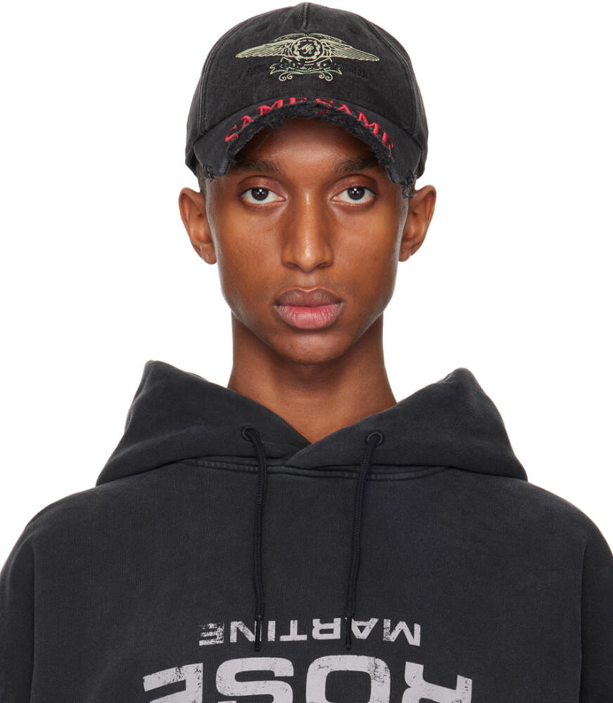 Martine Rose Black Cut Peak Back Cap Cover