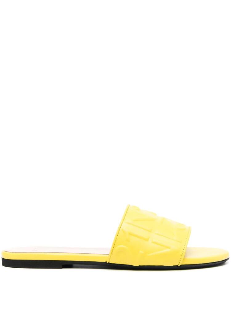 Nº21 logo-embossed leather slides - Yellow Cover