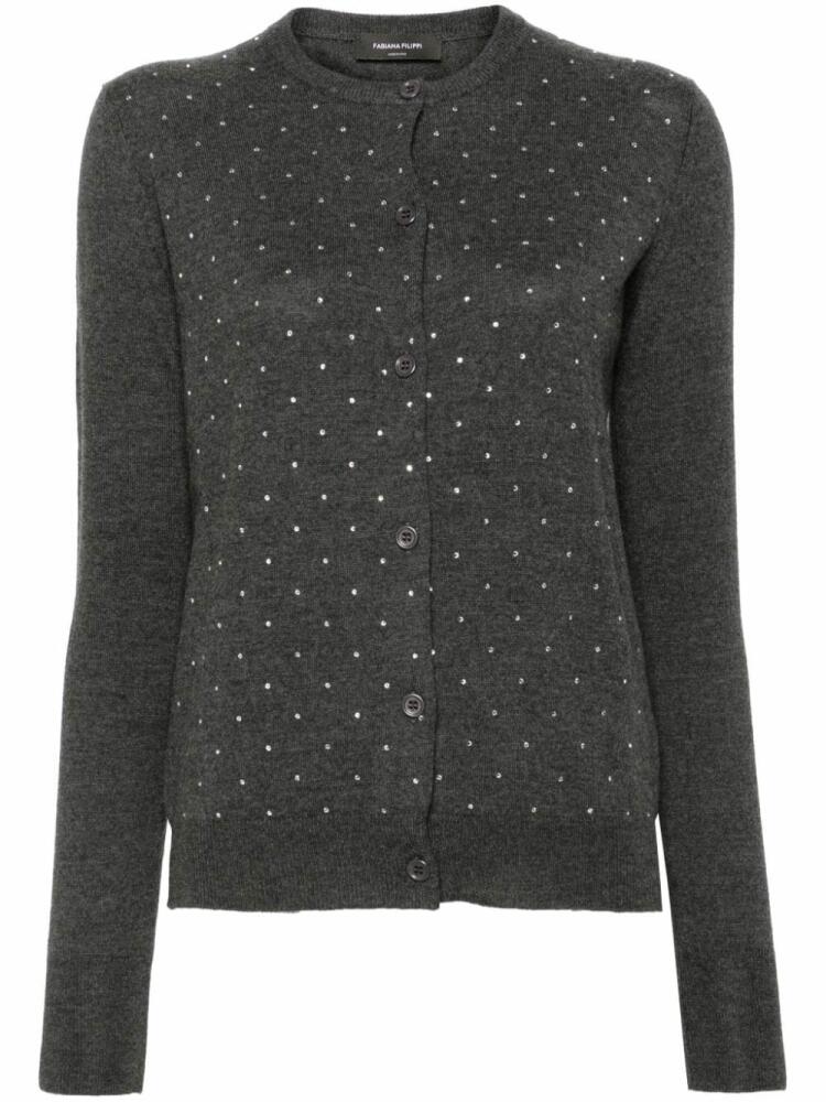 Fabiana Filippi crystal-embellished cardigan - Grey Cover