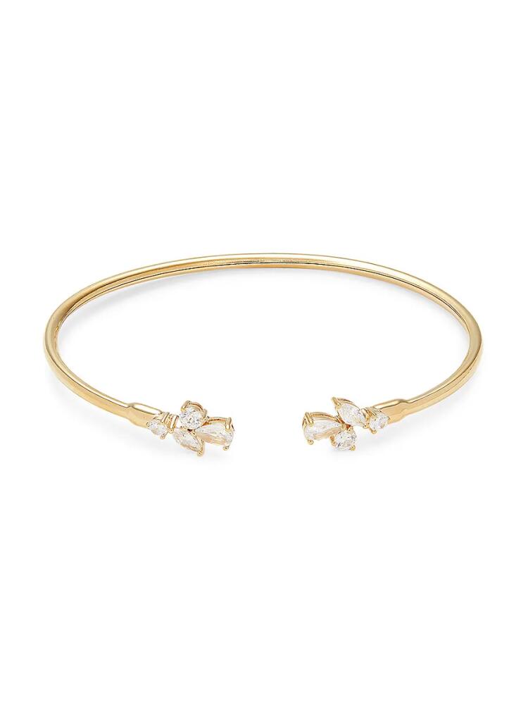 Adriana Orsini Women's Wren 18K Goldplated Cubic Zirconia Open Cuff Bracelet Cover