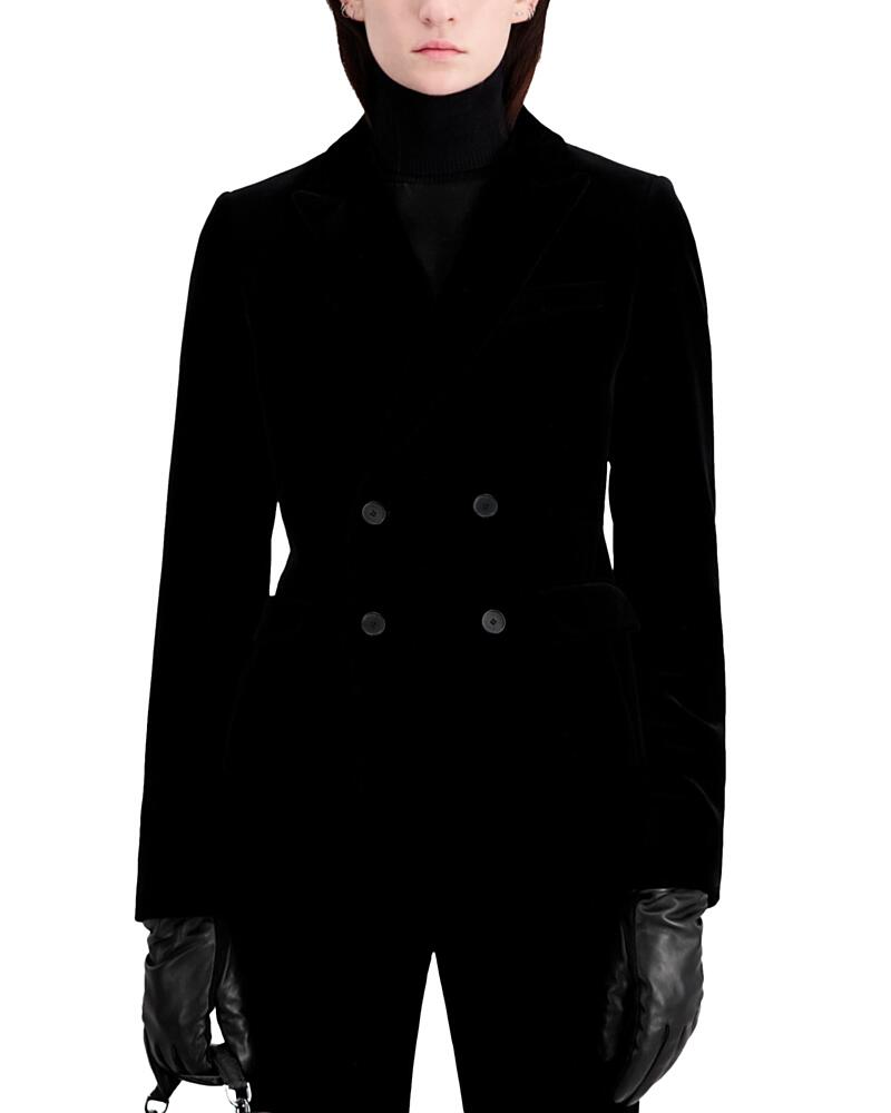 The Kooples Sweet Velvet Double Breasted Jacket Cover