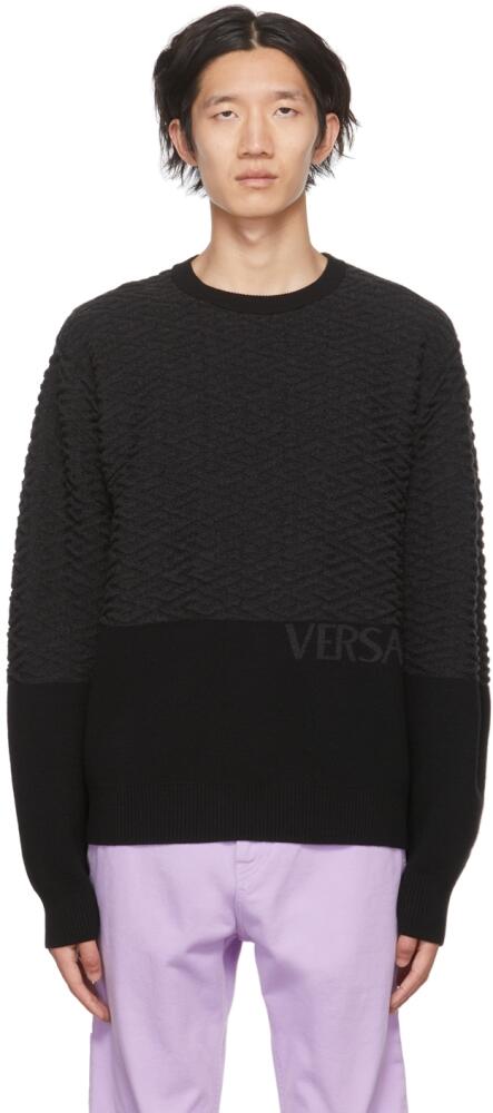 Versace Black La Greca Sweater Cover