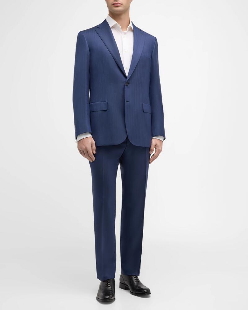 Brioni Men's Wool Herringbone Suit Cover