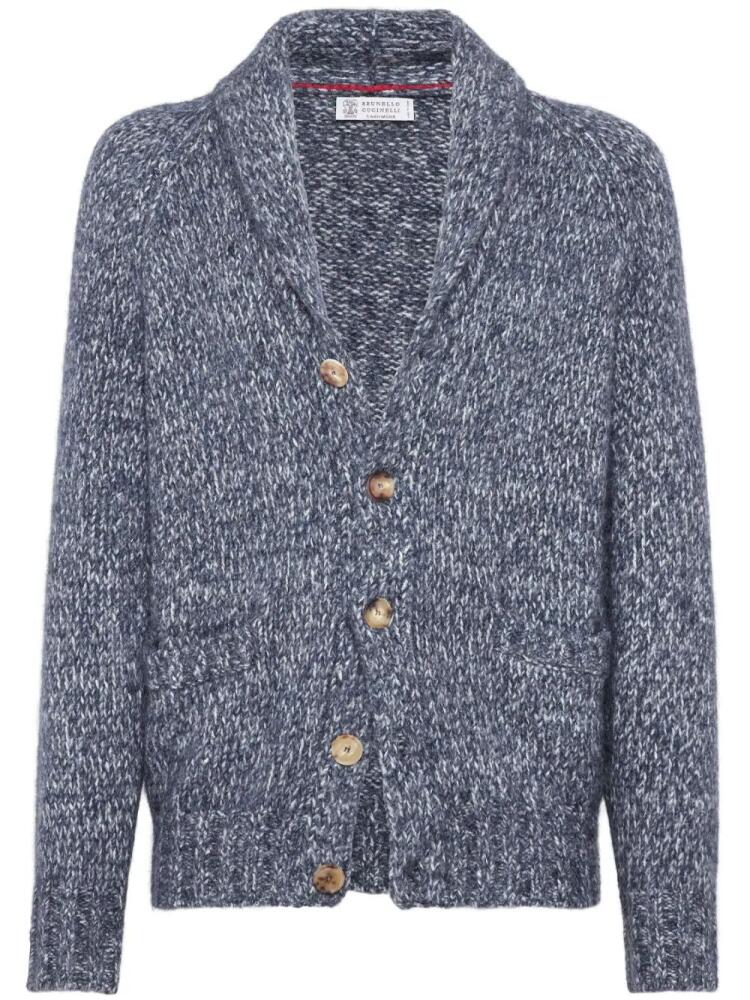 Brunello Cucinelli mélange-effect button-up cardigan - Blue Cover