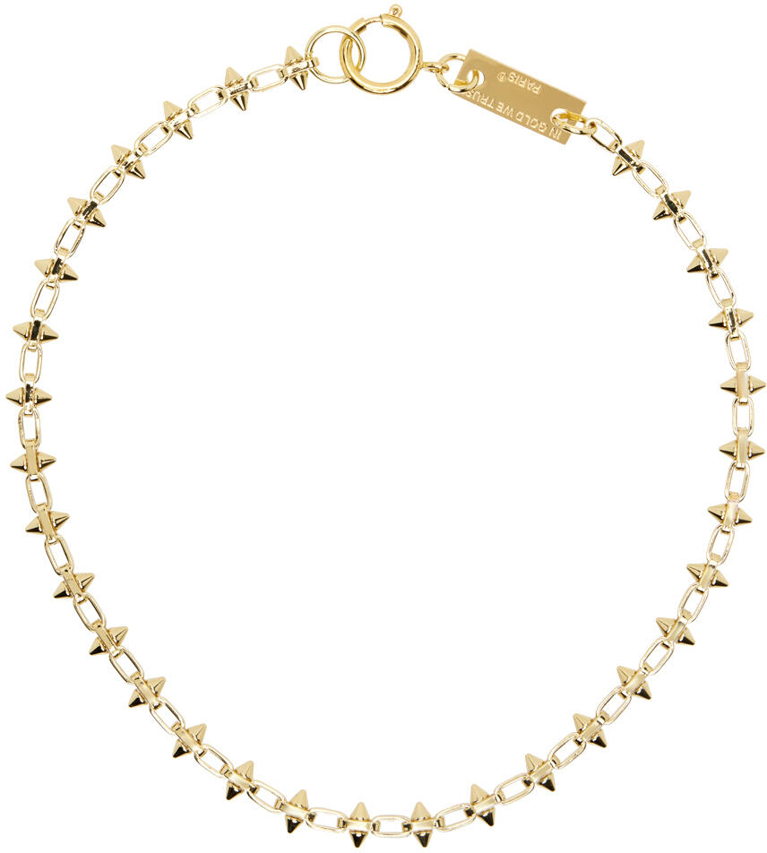 IN GOLD WE TRUST PARIS SSENSE Exclusive Gold Thin Spike Necklace Cover