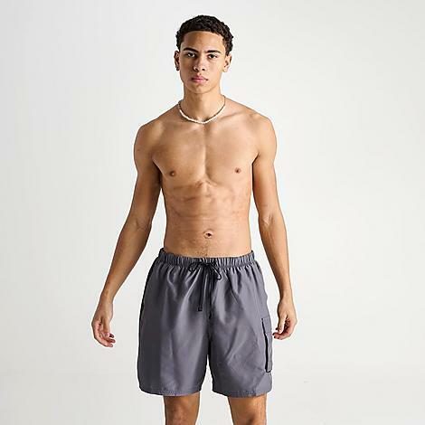 Nike Men's Packable 7" Cargo Swim Shorts in Grey/Iron Grey Cover