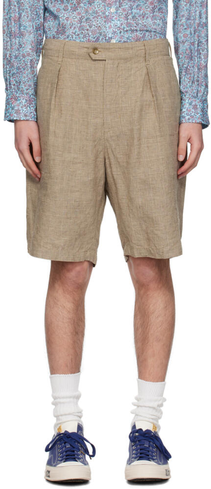 Engineered Garments Beige Check Shorts Cover