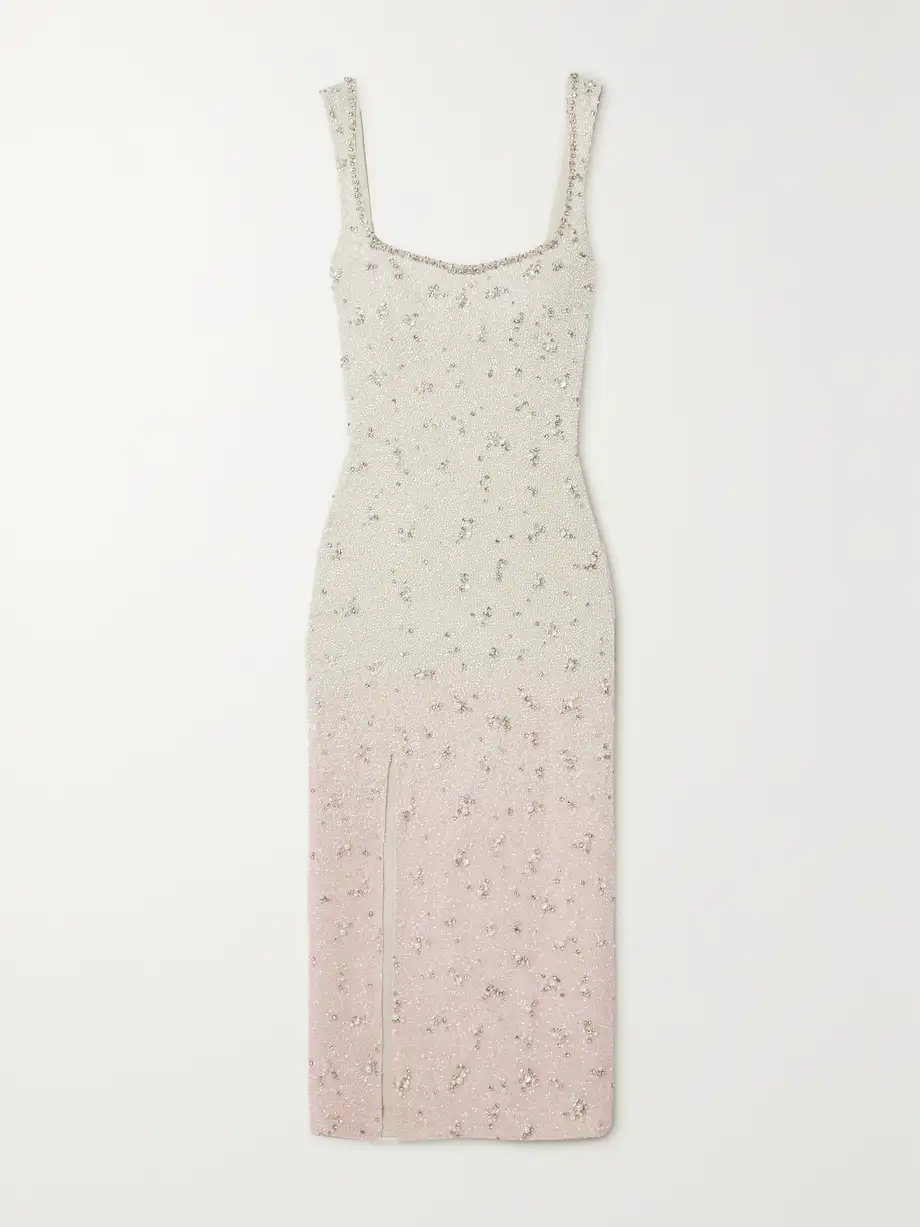 Clio Peppiatt - Embellished Stretch-tulle Midi Dress - Ivory Cover