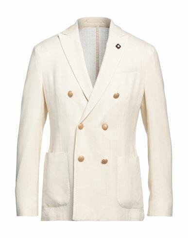 Lardini Man Blazer Cream Wool, Silk Cover