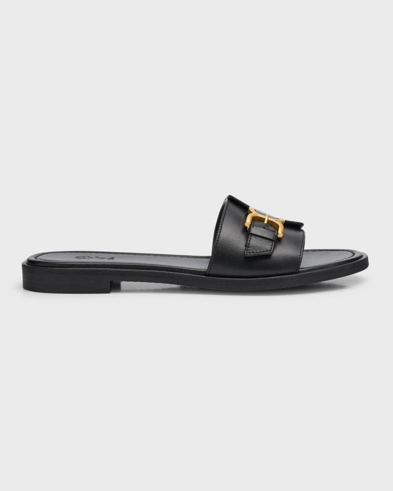 Chloe Marcie Leather Buckle Flat Sandals Cover