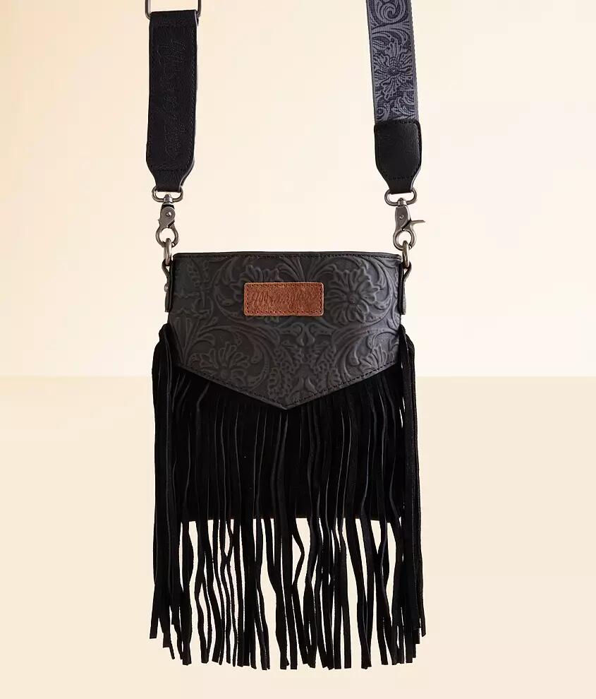 Wrangler Tooled Leather Fringe Purse Cover