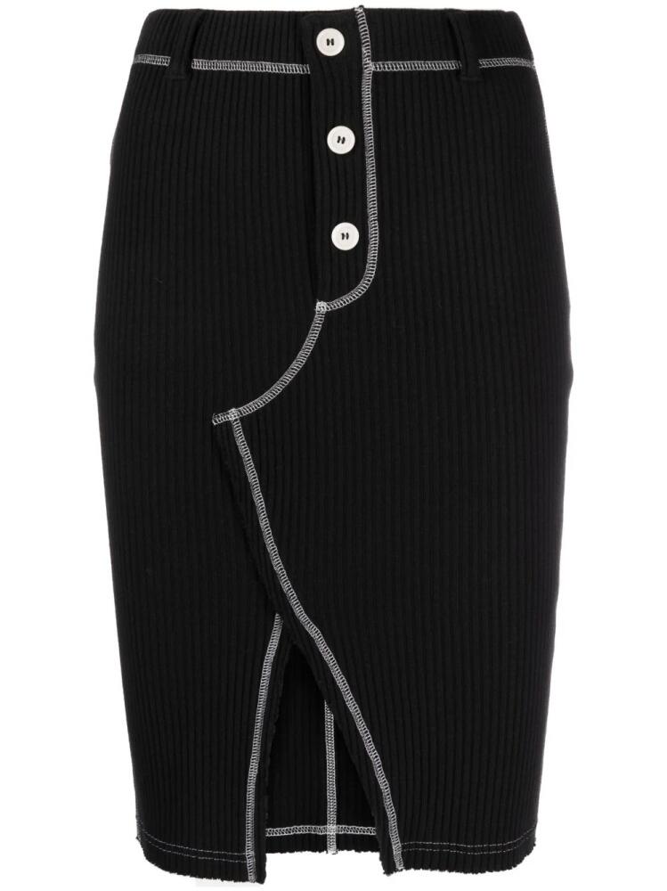 MOSCHINO JEANS ribbed-knit stretch-cotton skirt - Black Cover