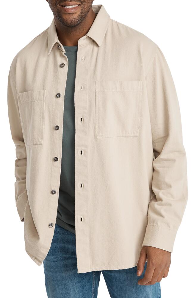 Johnny Bigg Kendrick Oversize Cotton Twill Overshirt in Stone Cover