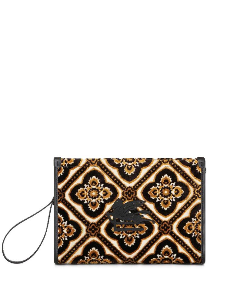 ETRO large jacquard-pattern beauty case - Neutrals Cover