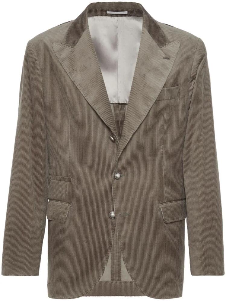 Brunello Cucinelli single-breasted corduroy blazer - Green Cover