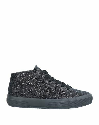 Superga Woman Sneakers Black Terylene, Polyester Cover